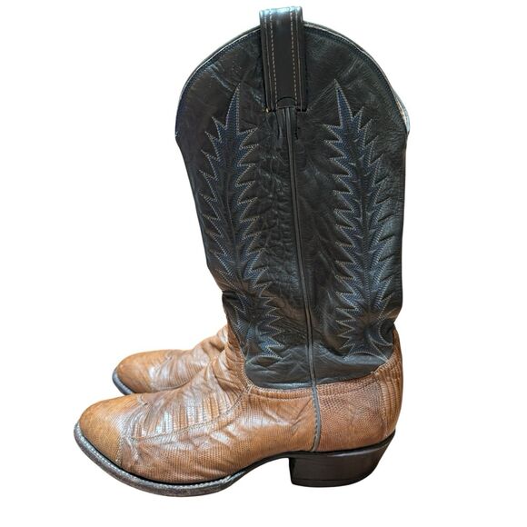 Vintage Tony Lama Exotic Cowboy Boots Mens Sz 10 D Style 8550 Gold Label USA main image 14